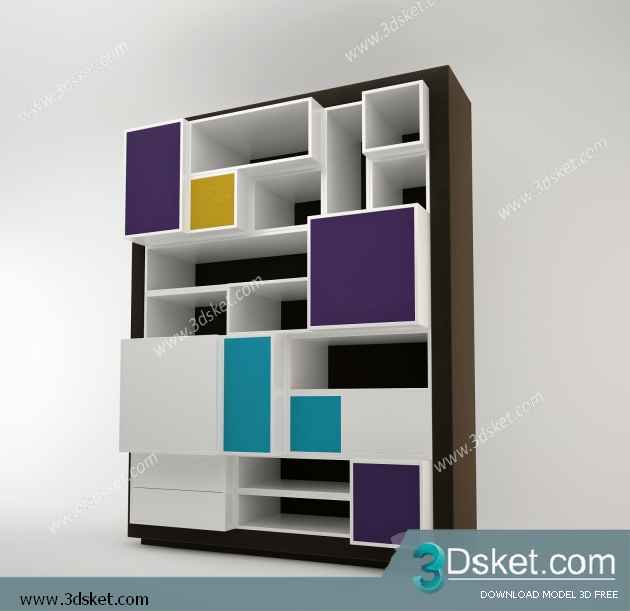 Free Download Child Wardrobe 3D Model Tủ quần áo 017