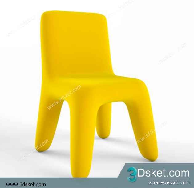 Free Download Table Chair Children 3D Model Bàn Ghế 034
