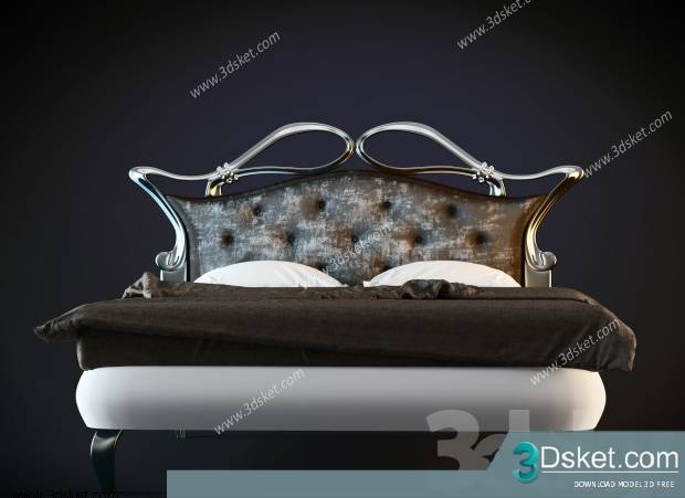 3D Model Bed Free Download Giường 072
