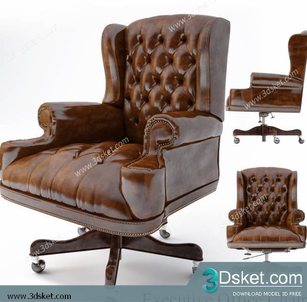 3D Model Office Furniture Free Download Ghế giám đốc 001