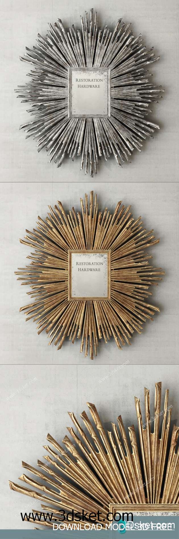 Free Download Mirror 3D Model Gương 047