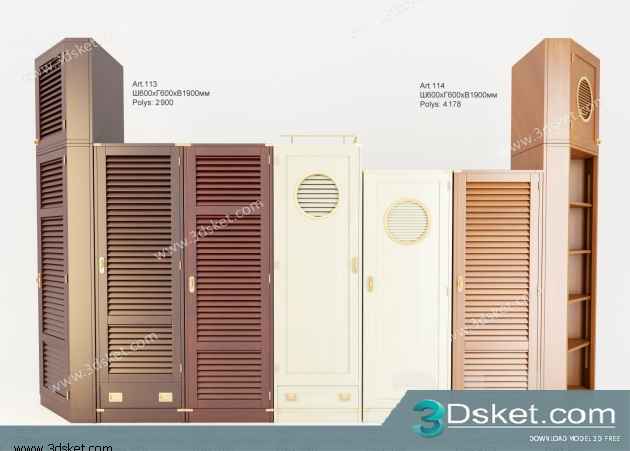 Free Download Child Wardrobe 3D Model Tủ quần áo 018