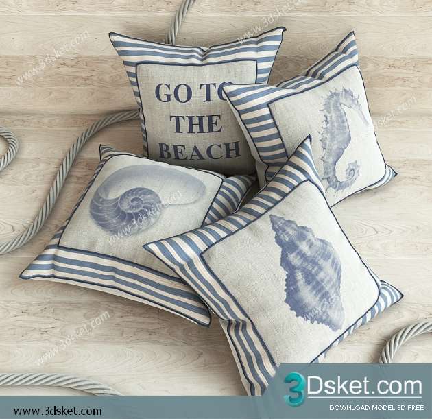 Free Download Pillows 3D Model 010 Gối