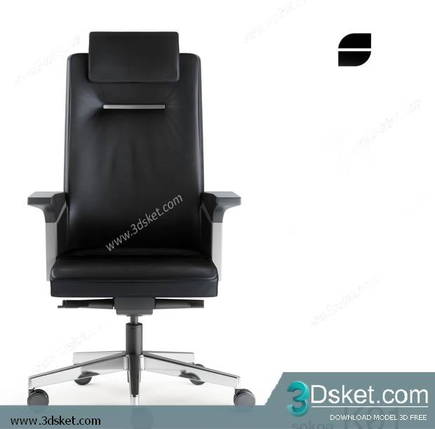 3D Model Office Furniture Free Download Ghế xoay 002