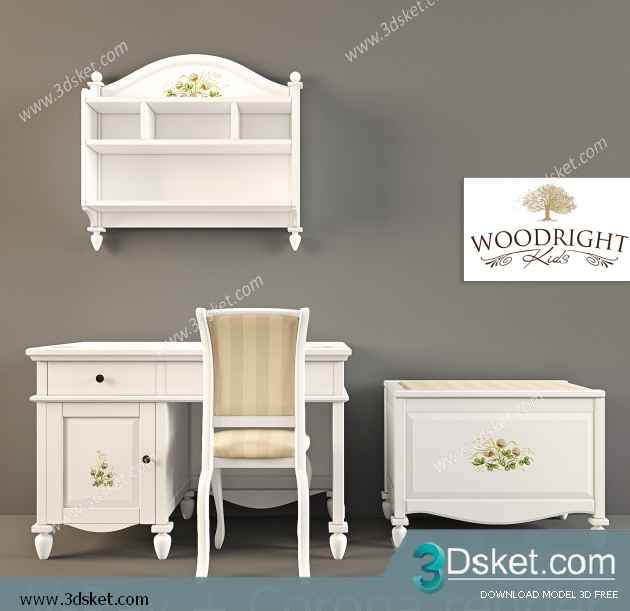 Free Download Furniture set 3D Model 001