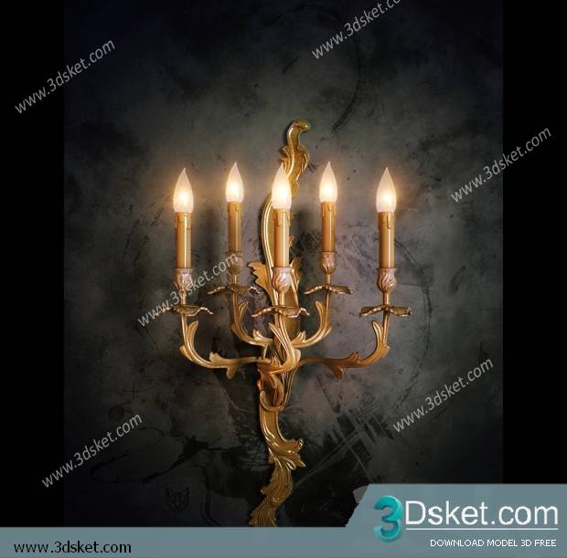 Free Download Wall Light 3D Model Đèn Tường 015
