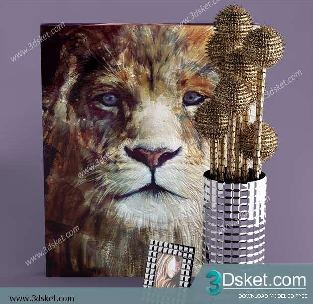 Free Download Mirror 3D Model Bộ Trang Trí 027