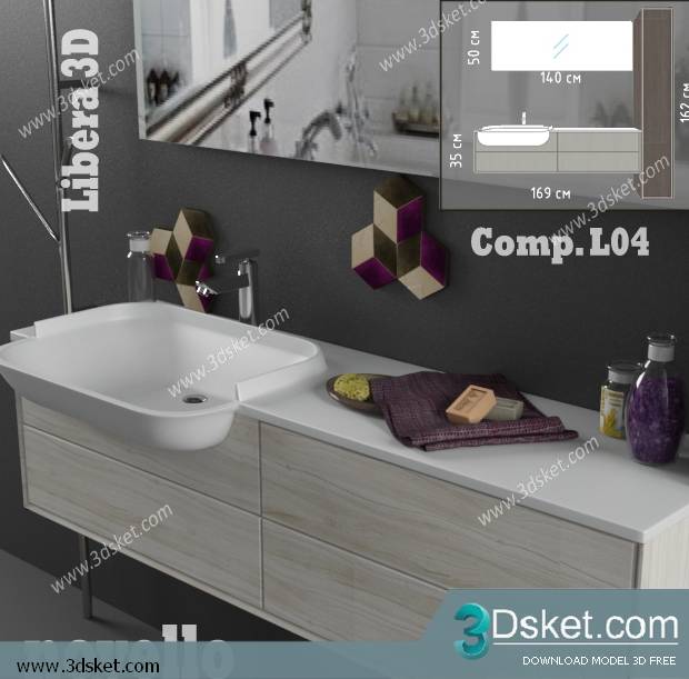 Free Download Bathroom Furniture 3D Model 011