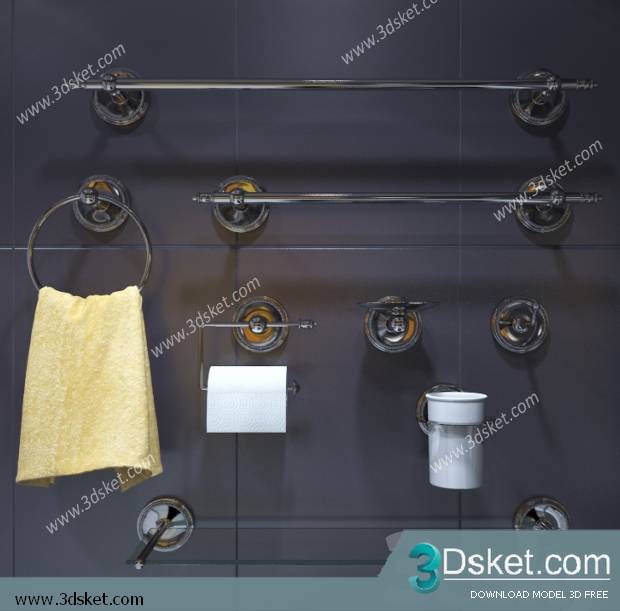Free Download Towel Rail 3D Model Thanh Treo Khăn 003