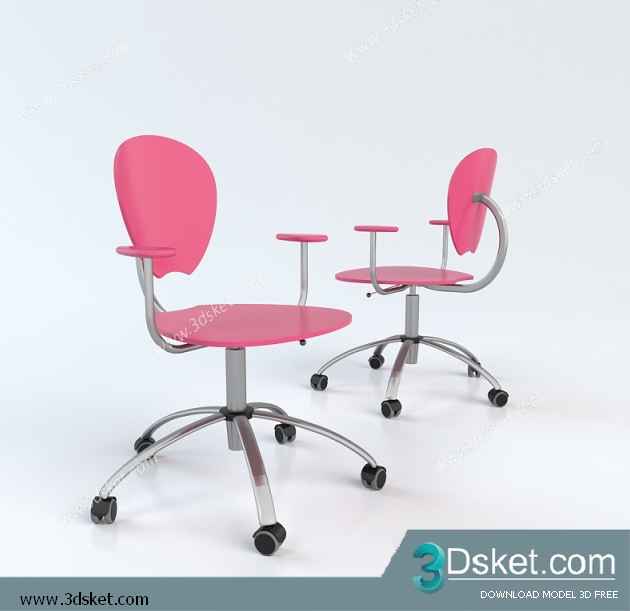 Free Download Table Chair Children 3D Model Bàn Ghế 041