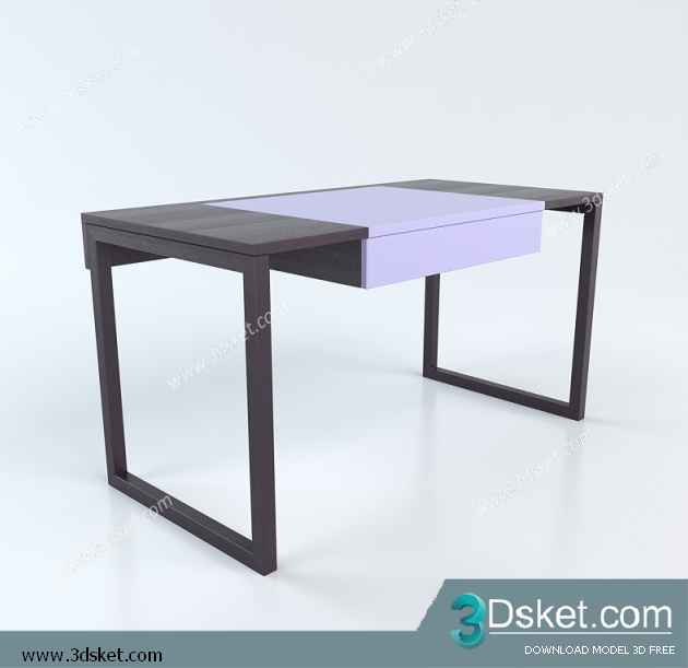 Free Download Table Chair Children 3D Model Bàn Ghế 042