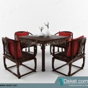 3D Model Table Chair Free Download Bàn ghế 003