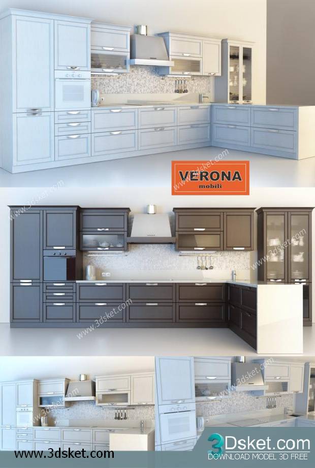 Free Download Kitchen 3D Model Nhà bếp 003