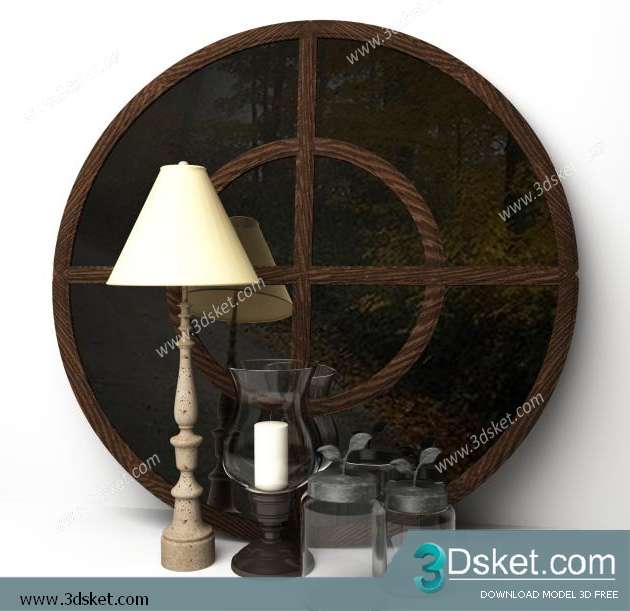 Free Download Mirror 3D Model Bộ Trang Trí 029