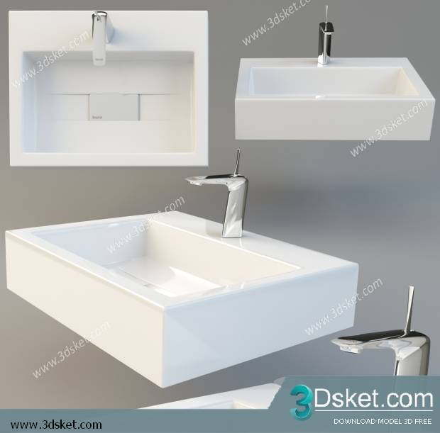 Free Download Wash Basin 3D Model Chậu Rửa Mặt 006