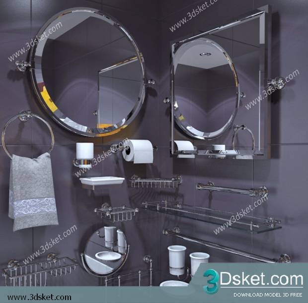 Free Download Towel Rail 3D Model Thanh Treo Khăn 004