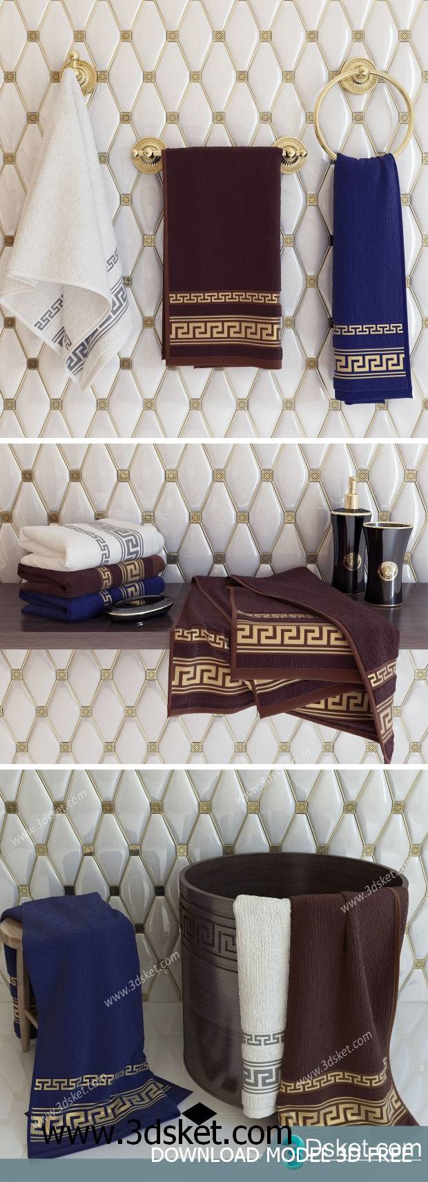 Free Download Bathroom Accessories 3D Model Đồ dùng 028