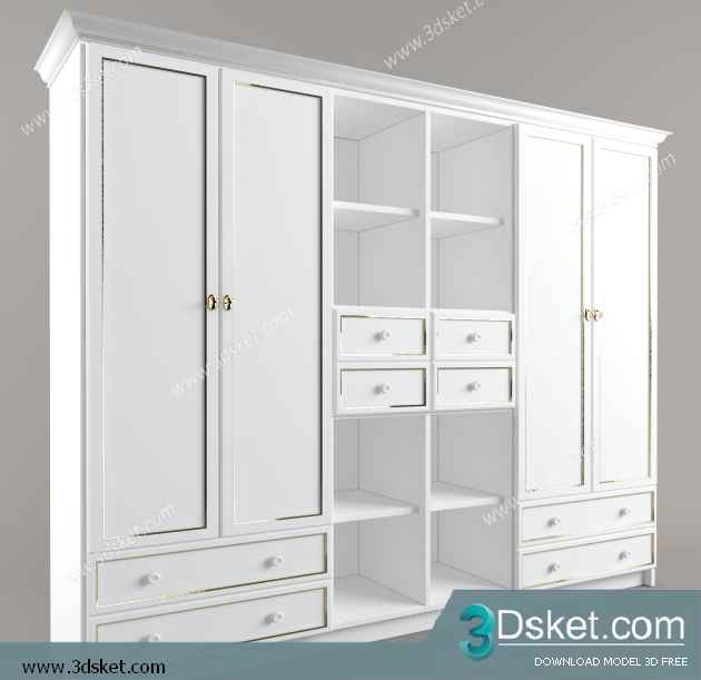 Free Download Child Wardrobe 3D Model Tủ quần áo 024