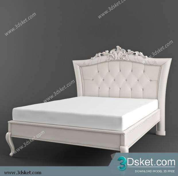 3D Model Bed Free Download Giường 073