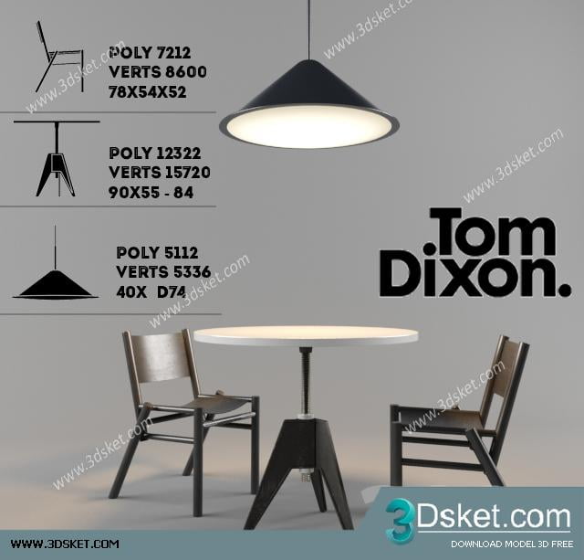 3D Model Table Chair Free Download Bàn ghế 025