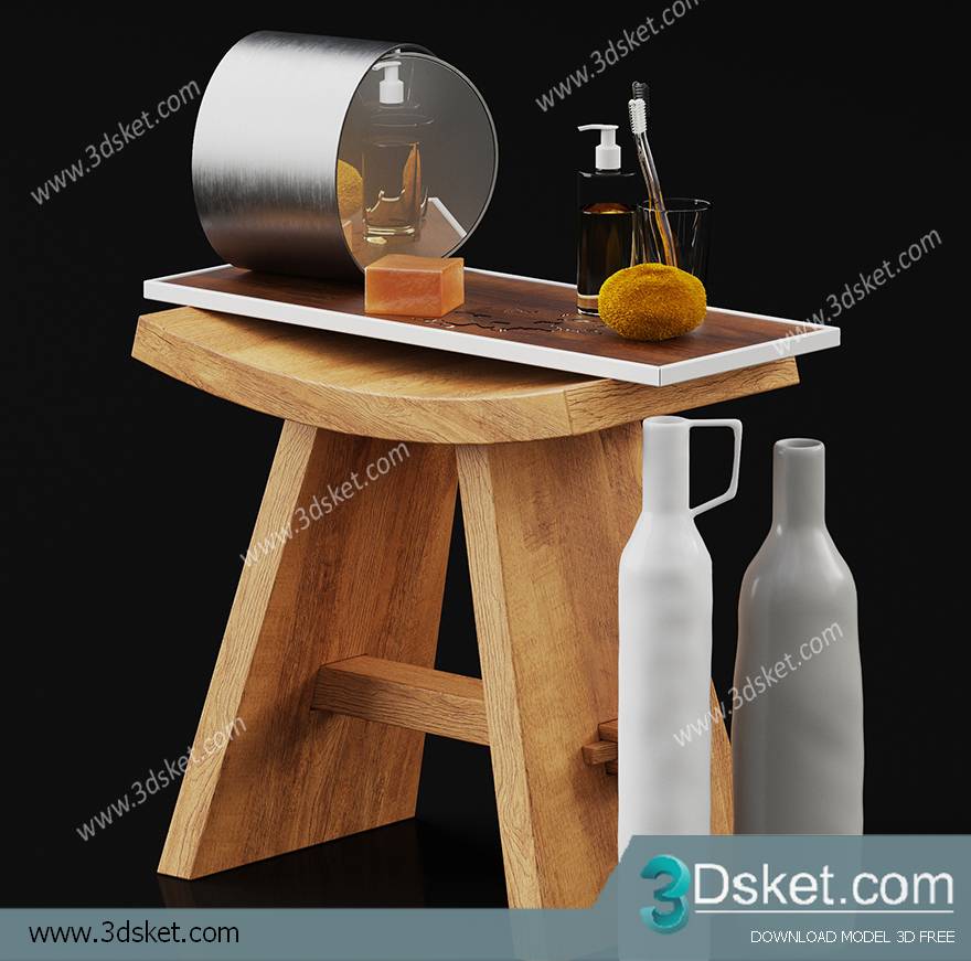 Free Download Bathroom Accessories 3D Model Đồ dùng 030