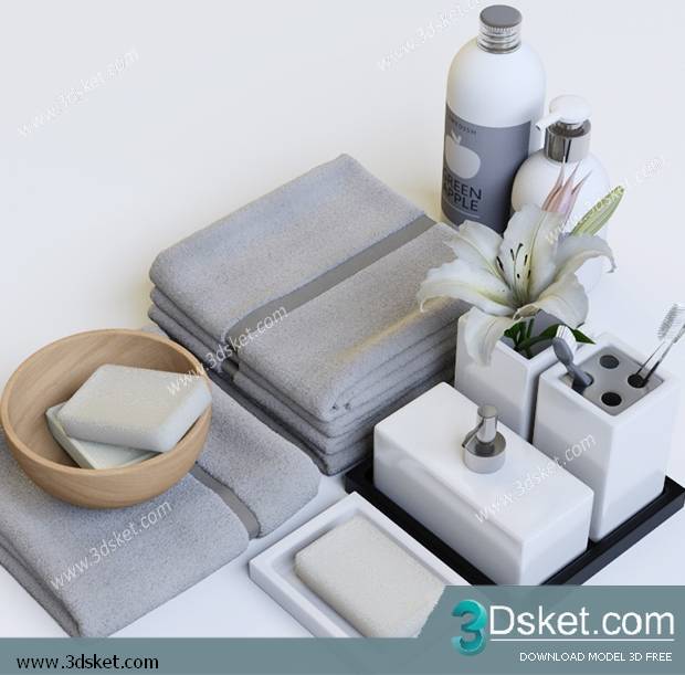 Free Download Bathroom Accessories 3D Model Đồ dùng 031