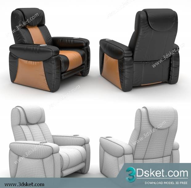 3D Model Arm Chair Free Download 052