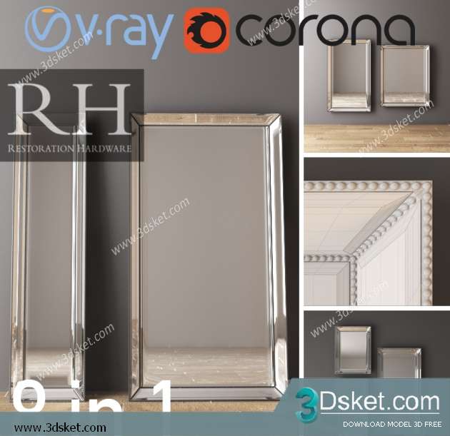 Free Download Mirror 3D Model Gương 051