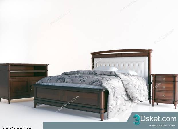 3D Model Bed Free Download Giường 074