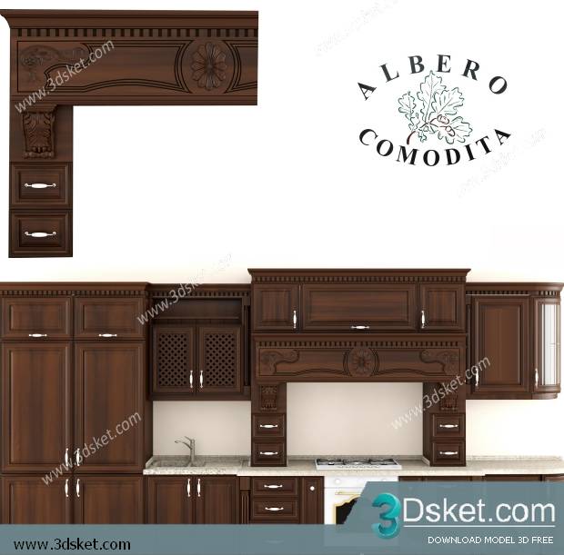 Free Download Kitchen 3D Model Nhà bếp 033