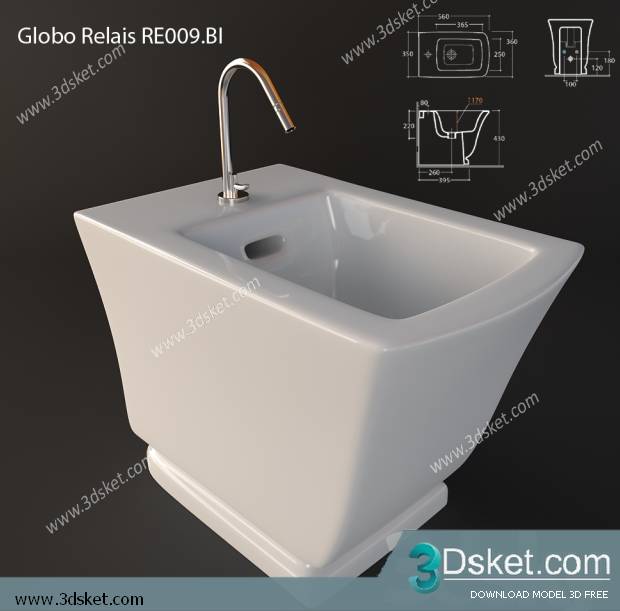 Free Download Toilet Bidet 3D Model 019