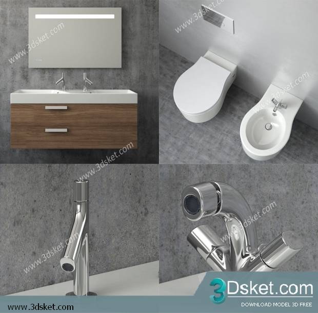 Free Download Bathroom Furniture 3D Model 013
