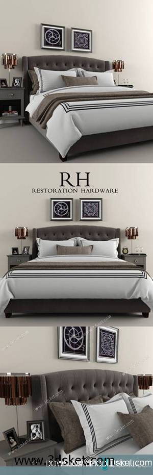 3D Model Bed Free Download Giường 039