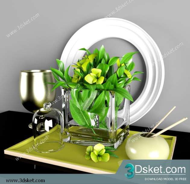 Free Download Mirror 3D Model Bộ Trang Trí 032