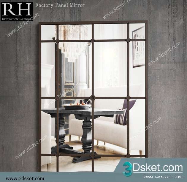 Free Download Mirror 3D Model Gương 028