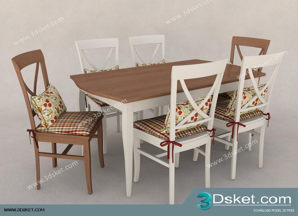3D Model Table Chair Free Download Bàn ghế 026