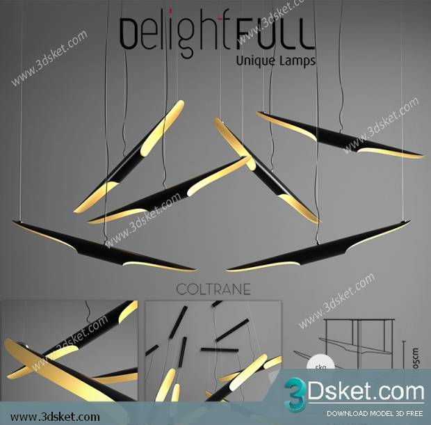 Free Download Ceiling Light 3D Model Đèn Trần 033