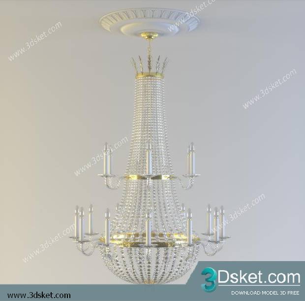 Free Download Ceiling Light 3D Model Đèn Trần 034
