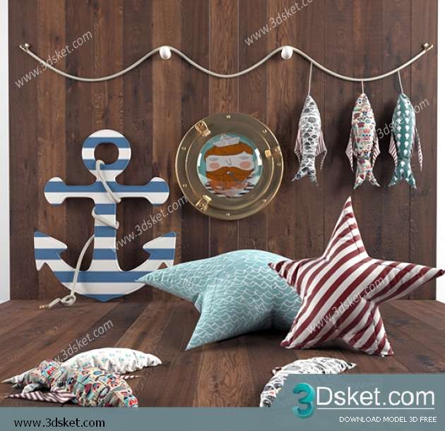 Free Download Pillows 3D Model 013 Gối