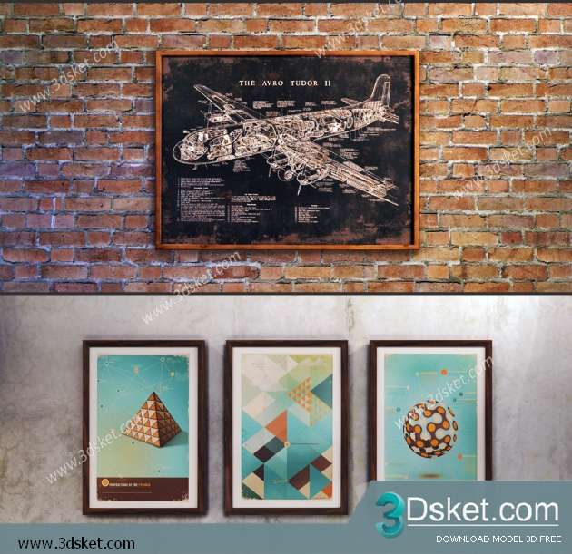 Free Download Frame 3D Model Tranh 016