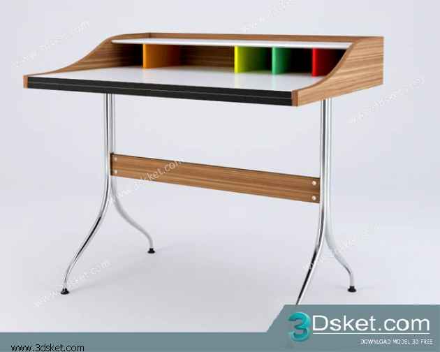 Free Download Table Chair Children 3D Model Bàn Ghế 012