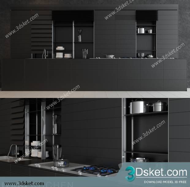Free Download Kitchen 3D Model Nhà bếp 035