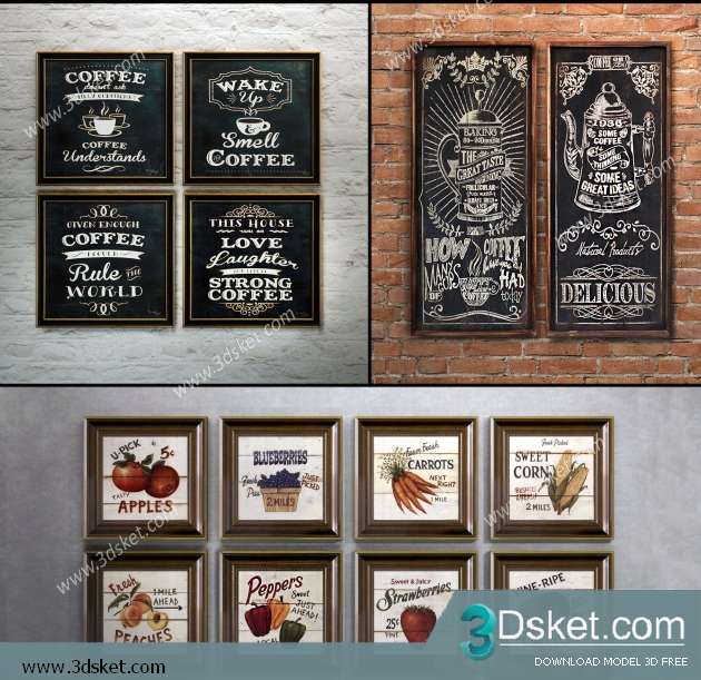 Free Download Frame 3D Model Tranh 018