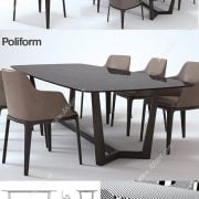 3D Model Table Chair Free Download Bàn ghế 027