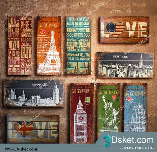 Free Download Frame 3D Model Tranh 019