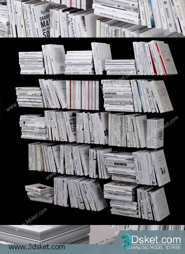 Free Download Books 3D Model 002 Sách