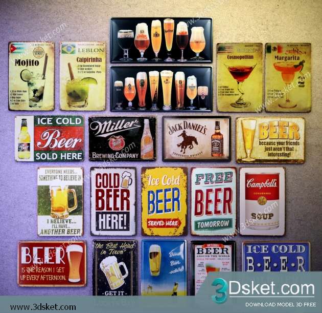 Free Download Frame 3D Model Tranh 020