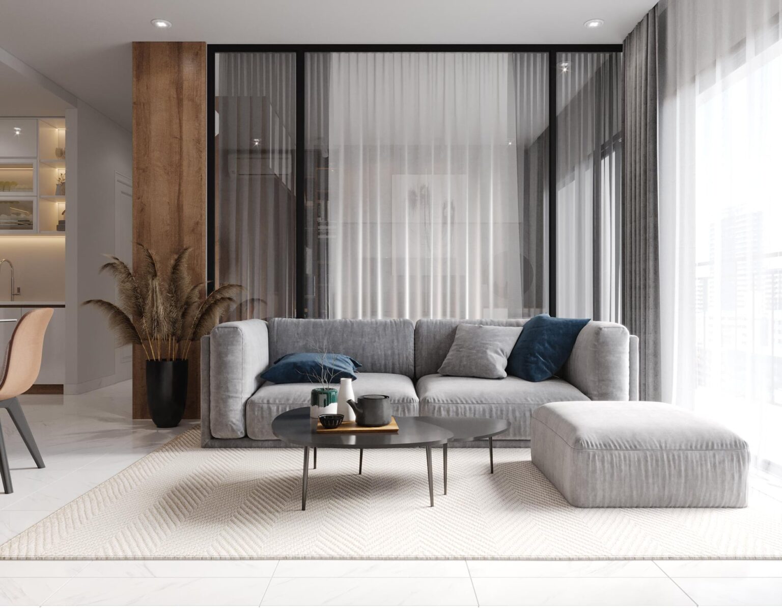 3D Interior Model Kitchen - Living room 0121 Scene 3dsmax