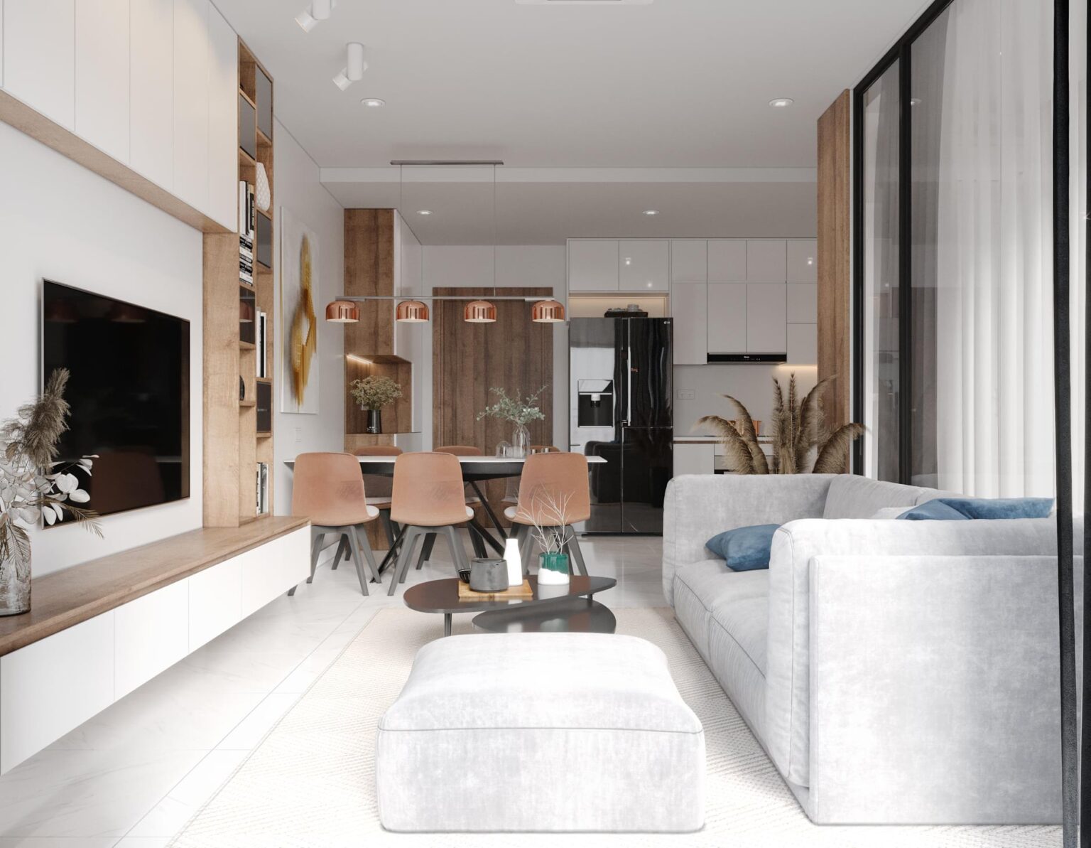 3D Interior Model Kitchen - Living room 0121 Scene 3dsmax