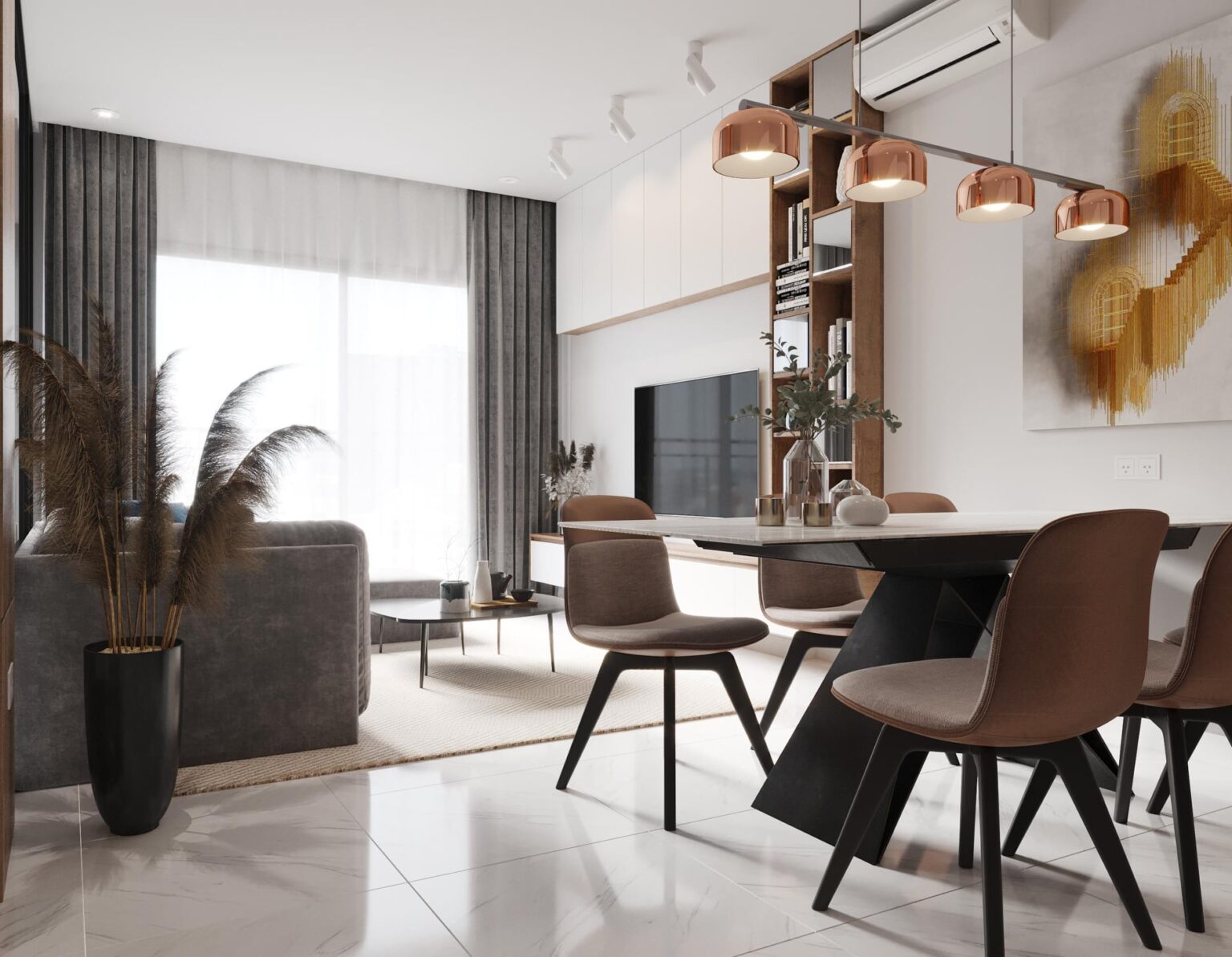 3D Interior Model Kitchen - Living room 0121 Scene 3dsmax